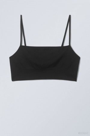 Bralette Weekday Cat Soft Bralette Czarne | CKBL0244
