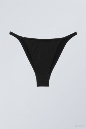 Majtki Weekday Carly Tanga Brazilian Brief Czarne | XVGE7573