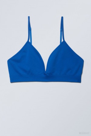 Stanik Weekday Cat Soft Triangle Bra Niebieskie | BTDN1345