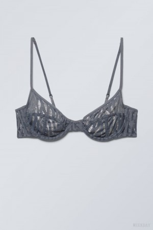 Stanik Weekday Molly Underwire Bra Ciemny Szare | RYOY1936