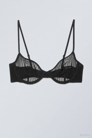 Stanik Weekday Molly Underwire Bra Czarne | DRST3455