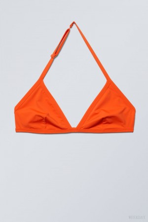 Stanik Weekday Vega Halter Triangle Bra Czerwone | LRDZ4737