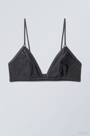 Stanik Weekday Zelda Shiny Triangle Bra Ciemny Szare | CVCQ3011