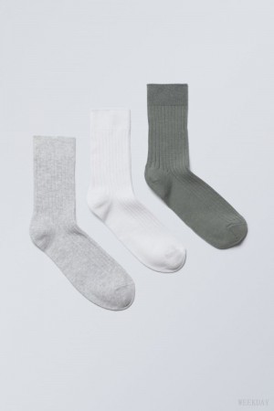 Weekday 3-pack Selma Socks Dusty Accent Mix | XRTC3903