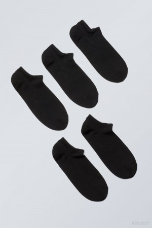 Weekday 5-pack Bawełniane Trainer Socks Czarne | KOYS6171
