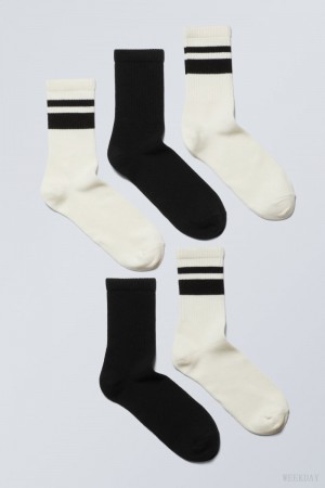 Weekday 5-pack Sportowe Socks Dusty Accent Mix | DCVL2975