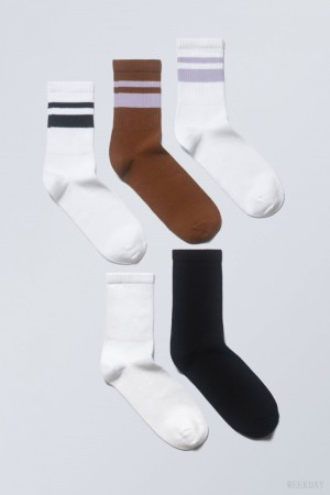 Weekday 5-pack Sportowe Socks Kolorowe | WCXI3470