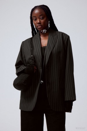 Weekday Aiden Oversized Blazer Ciemny Szare | NDPV6983