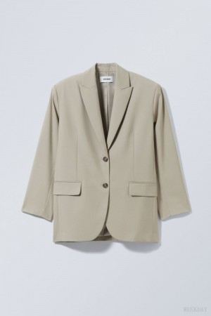 Weekday Aiden Oversized Blazer Khaki | XIXJ4421