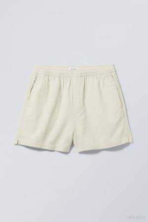 Weekday Alex Relaxed Shorts Beżowe | VDEE5989