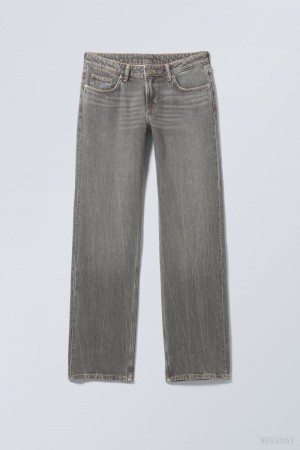 Weekday Arrow Low Prosty Jeans Czarne | GQIE8735