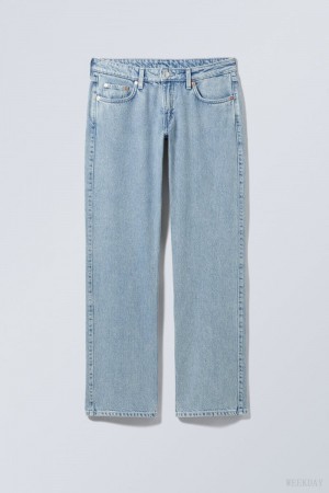 Weekday Arrow Low Prosty Jeans Niebieskie | VWEF2282
