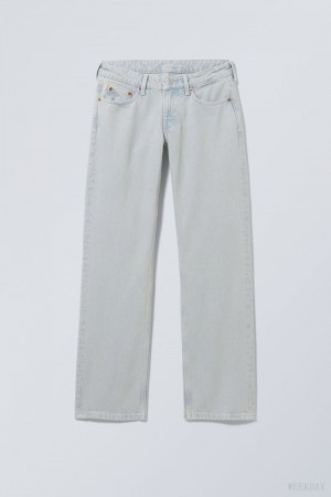 Weekday Arrow Low Prosty Jeans Niebieskie | WZPS4681