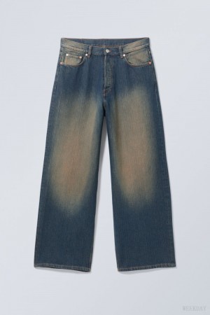 Weekday Astro Loose Baggy Jeans Niebieskie | BBCQ3777