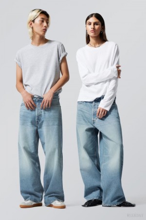 Weekday Astro Loose Baggy Jeans Niebieskie | BYOS9122