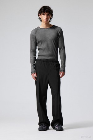 Weekday Axel Relaxed Suit Trousers Czarne | SPOQ5251