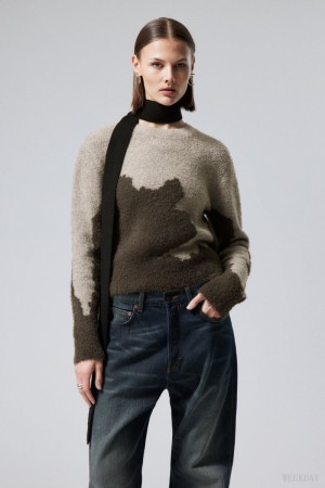Weekday Ayla Jacquard Swetry Mole Abstract | ESTU7317