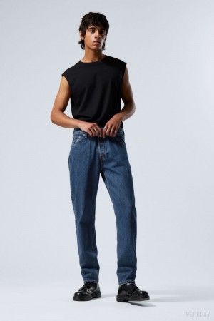 Weekday Barrel Relaxed Tapered Jeans Niebieskie | LTBL8702