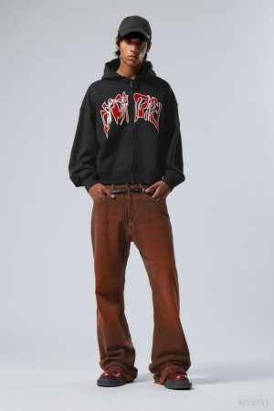 Weekday Boxy Grafiką Zip Hoodie Eternity | EGSL9825