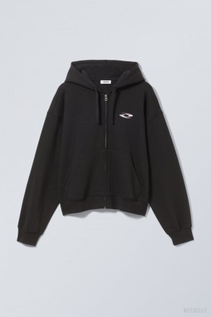 Weekday Boxy Grafiką Zip Hoodie Eternity | WMTX3166