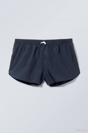 Weekday Chip Swim Shorts Ciemny Niebieskie | QTBK3996