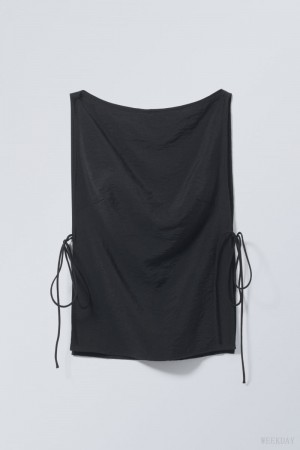 Weekday Cintia Tank Top Czarne | UUOI7005