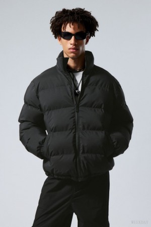 Weekday Cole Puffer Jacket Czarne | LHPW4905