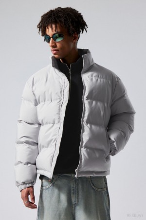 Weekday Cole Puffer Jacket Głęboka Szare | DSAV8851