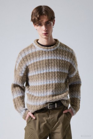 Weekday Connor Wełna Blend Swetry Niebieskie | YGBR9918