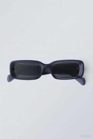 Weekday Cruise Squared Sunglasses Niebieskie | BHMZ8146
