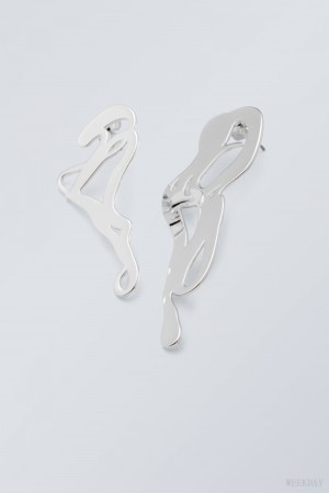 Weekday Curl Earrings Srebrne | YBCP9746