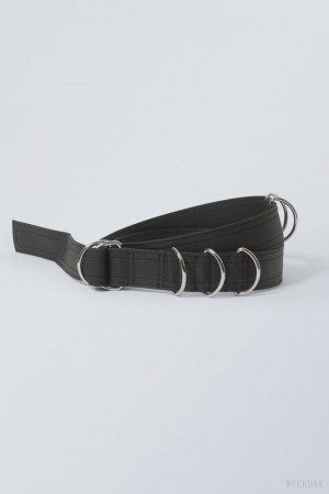 Weekday D-Ring Belt Czarne | VVYL3121