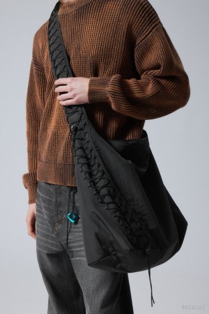 Weekday Dawa Drawstring Shoulder Bag Czarne | FRMM2138