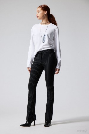 Weekday Dessa slim Trousers Pinstripe | XVRN9163