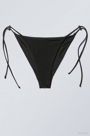 Weekday Drawstring Bikini Bottoms Czarne | AYXM4690