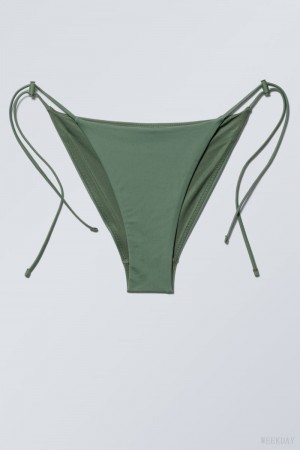 Weekday Drawstring Bikini Bottoms Khaki | YMNX6834