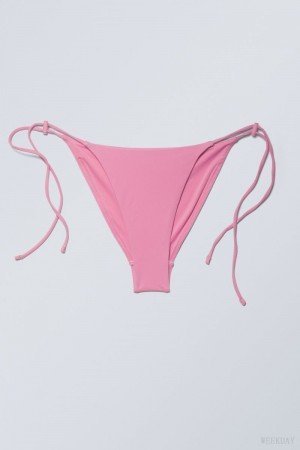 Weekday Drawstring Bikini Bottoms Różowe | LMMM0705