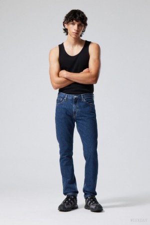 Weekday Easy Regular Prosty Jeans Niebieskie | HRNO1105