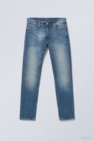 Weekday Easy Regular Prosty Jeans Niebieskie | LHVI7196