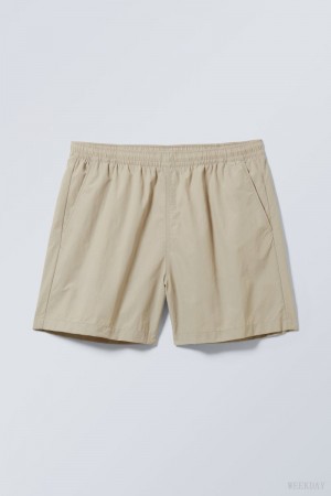 Weekday Ed Contrast Swim Shorts Beżowe | CXOR6184