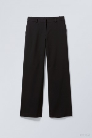 Weekday Emily Low Stanem Suiting Trousers Czarne | FNIX1008