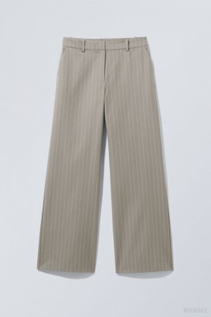Weekday Emily Low Stanem Suiting Trousers Szare | GCHN2508