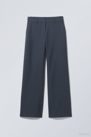 Weekday Emily Low Stanem Suiting Trousers Granatowe | CPGF4837