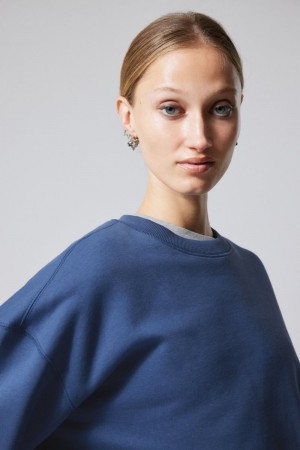 Weekday Essence Standard Sweatshirt Niebieskie | XRFJ1321