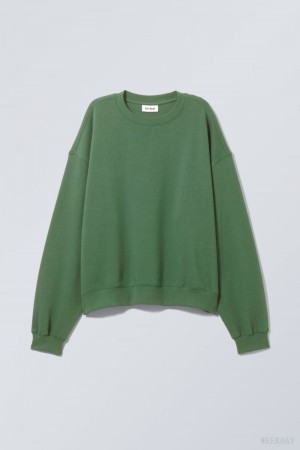 Weekday Essence Standard Sweatshirt Turkusowe Zielone | VAEB4055