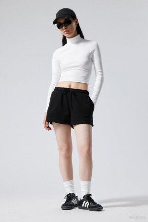 Weekday Essence Standard Sweatshorts Czarne | PUXU8707