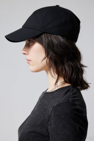 Weekday Essential Bawełniane Cap Czarne | EAGQ1326