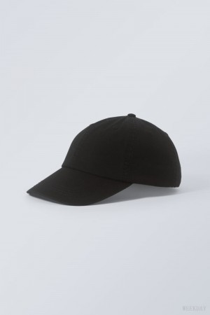Weekday Essential Heavy Stitch Cap Czarne | RJHZ0062