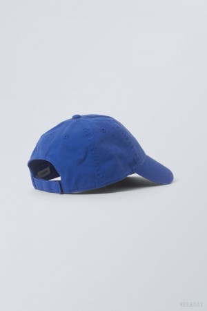Weekday Essential Washed Cap Jasny Niebieskie | ZZBA8841