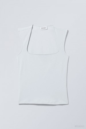Weekday Esti Tank Top Głęboka Niebieskie | FBXE2035